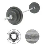 Product image: Barbell set, 50 kg, 2 x 10 kg, 2x 5 kg, 4x 2.5 kg, 9-pcs.