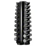 Product image: Dumbbell tower set with 10 pairs of chrome dumbbells, 1-10kg, LxWxH 51x51x123 cm