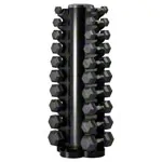 Product image: Dumbbell tower set with 10 pairs of hex dumbbells, 1-10 kg, LxWxH 51x51x123 cm