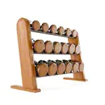 Product image: NOHRD DumbBells dumbbell set, 18 dumbbells 5 - 25 kg incl. rack, cherry