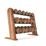Product image: NOHRD DumbBells dumbbell set, 18 dumbbells 5 - 25 kg incl. rack, walnut