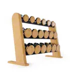 Product image: NOHRD DumbBells dumbbell set, 18 dumbbells 5 - 25 kg incl. tray, oak