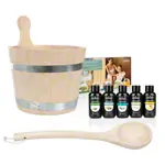Product image: Sauna starter set 8 pcs, infusion bucket + ladle + 5 different  sauna fragrances á 50 ml