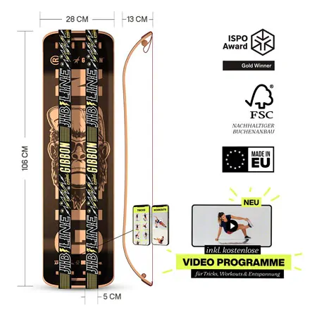 GIBBON Giboard set Caesar JIB, double slackline