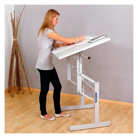 Mckel sit-stand desk Ergo S72 WxDxH 120x80x72-122 cm, with glides, gray/gray