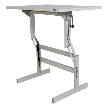 Sit-stand work table Ergo S52 R, WxDxH 80x60x52-102 cm, with glides, gray/gray