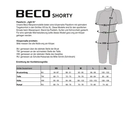 BECO ladies wetsuit, shorty, one-piece suit