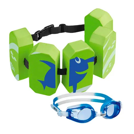 BECO-SEALIFE swimming belt 5-block, 19-30 kg + BECO children swimming goggles