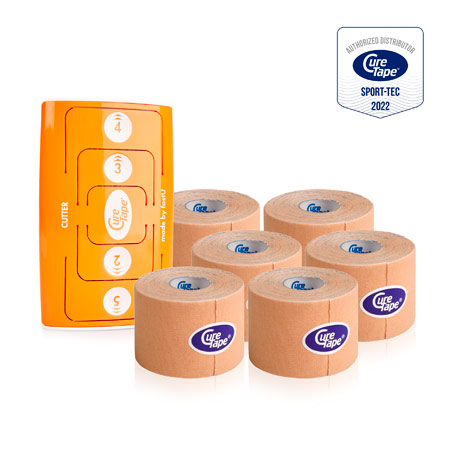 CureTape Set, 7-tlg., Cutter + 6 Rollen CureTape Classic, 5 m x 5 cm