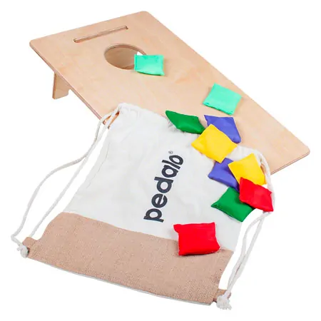 Pedalo Cornhole Set Kids, 12 pieces, 1xCornhole board, 10xthrowing bags, 1xbackpack